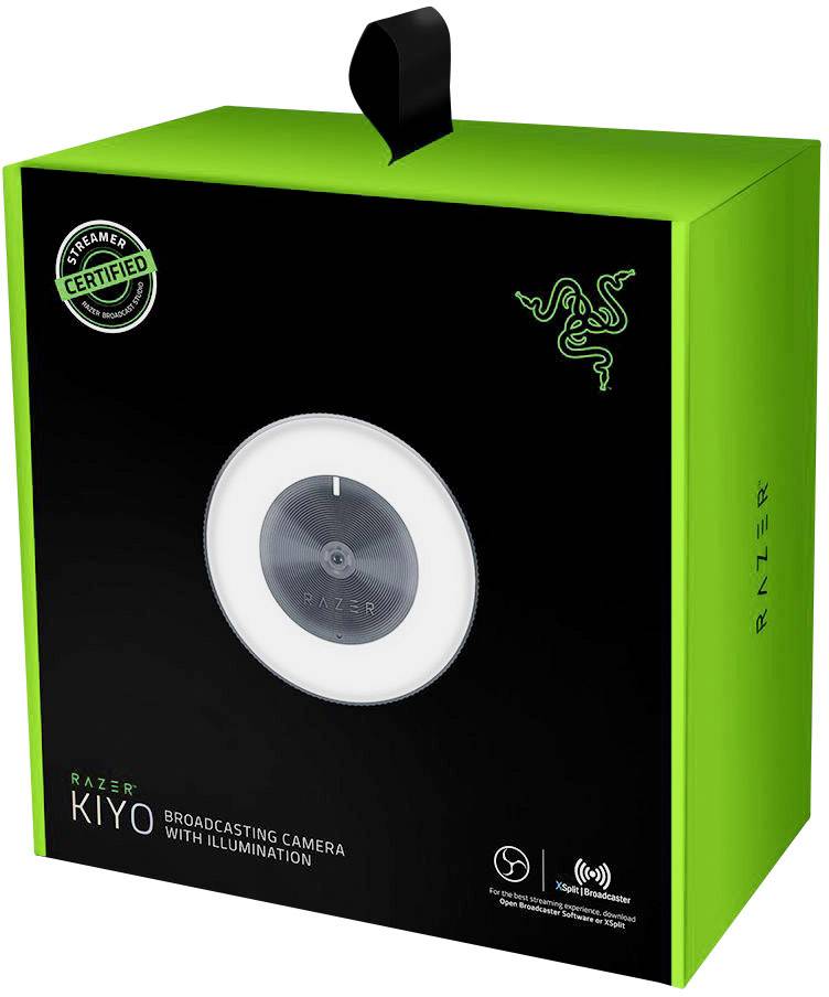 RAZER Kiyo Full HD-Webcam 1920 x 1080 Pixel, 1280 x 720 Pixel Standfuß, Klemm-Halterung