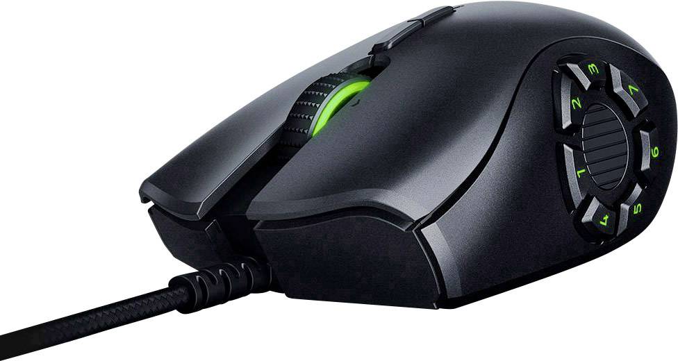 RAZER Naga Trinity Ergonomische Gaming-Maus USB Optisch Schwarz 19 Tasten 16000 dpi Beleuchtet, Ergonomisch