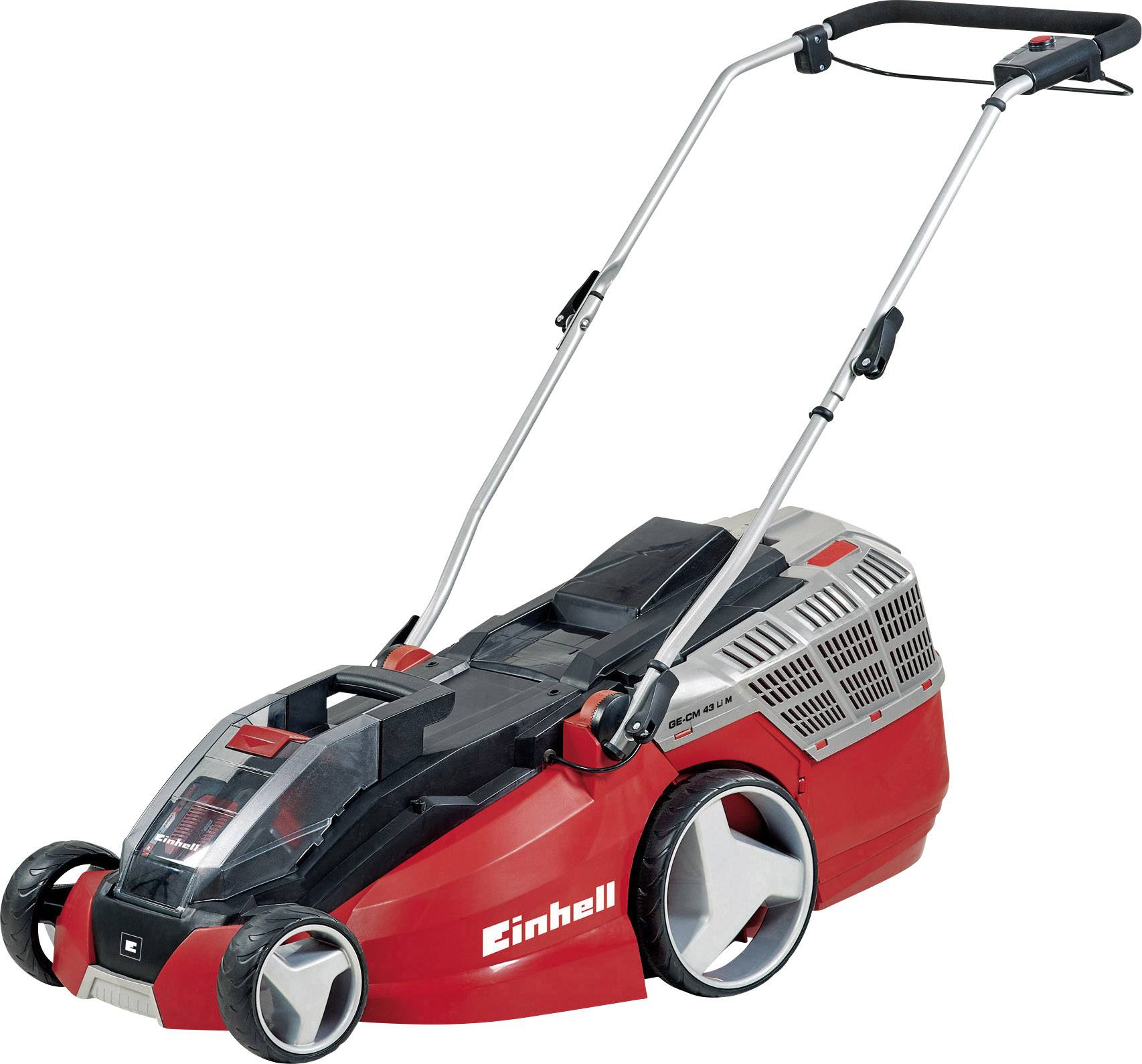 Einhell GE-CM 43 Li M Kit Akku Rasenmäher inkl. 2. Akku, Höhenverstellbarer Griff mit Klappfunktion, Mulchfunktion 18 V Schnittbreite (max.) 43 c