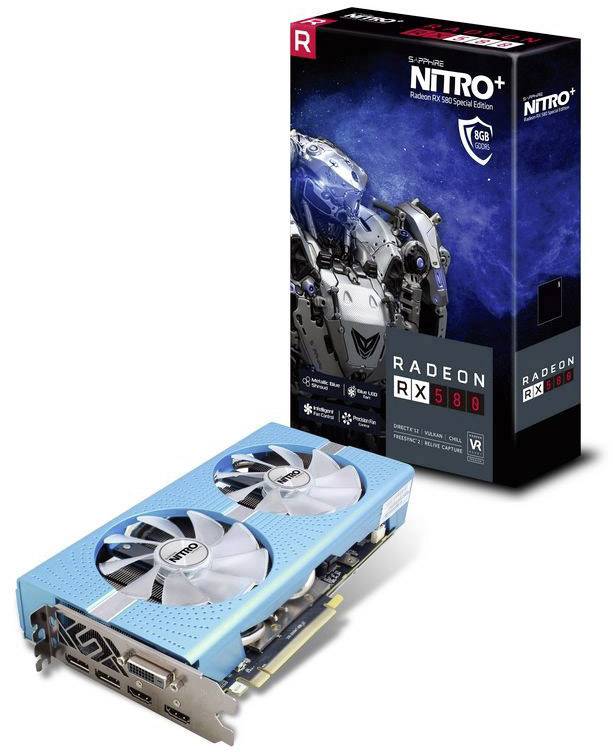 Sapphire Grafikkarte AMD Radeon RX 580 Nitro+ 8 GB GDDR5-RAM PCIe x16 HDMI™, DVI, DisplayPort