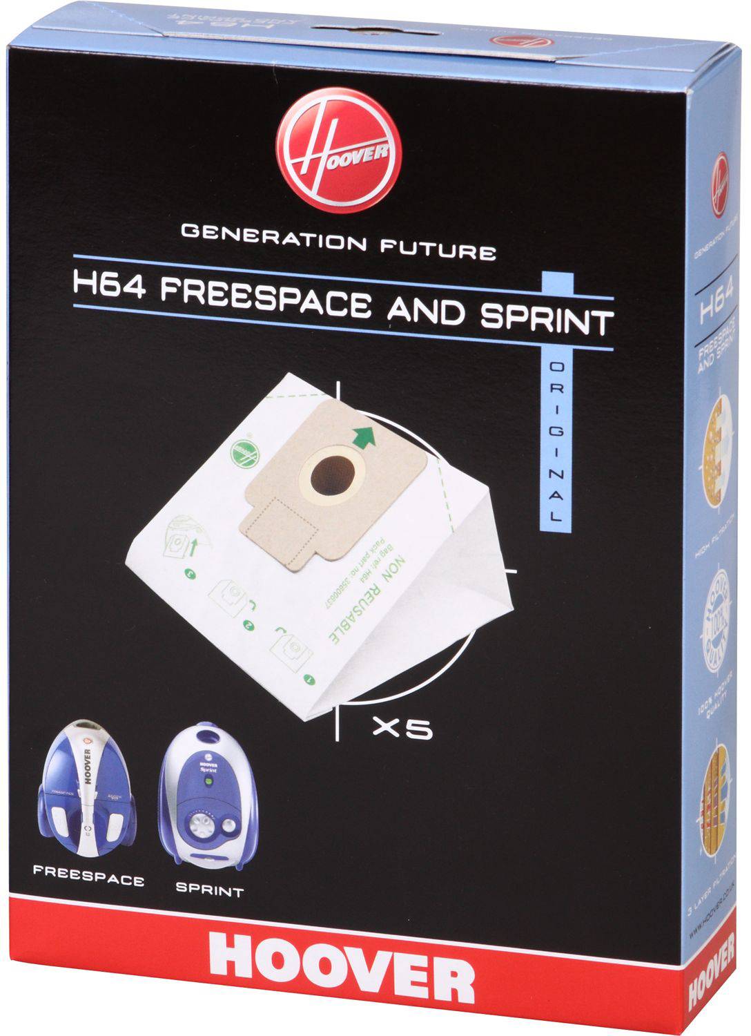 Hoover Staubbeutel, Typ: H64, 5er Pack