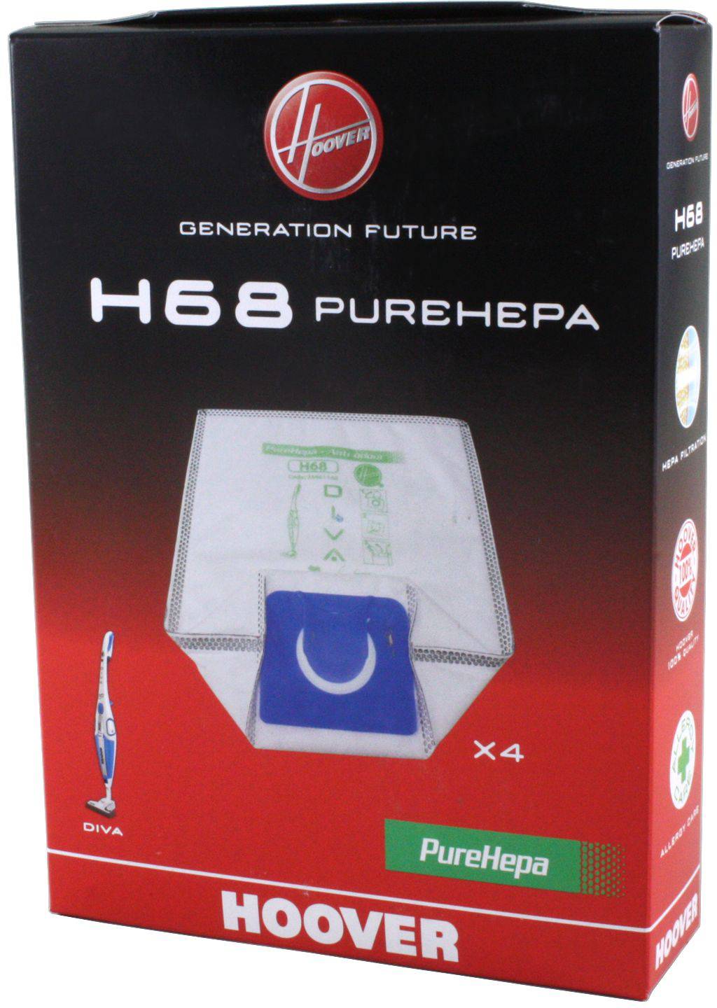 Hoover Staubbeutel, Typ: H68, 4er Pack