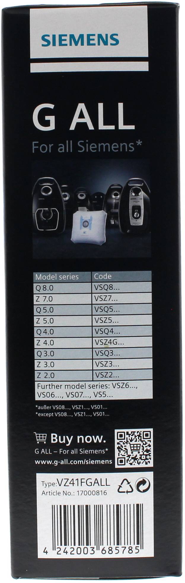 Siemens 576863 Staubsaugerbeutel