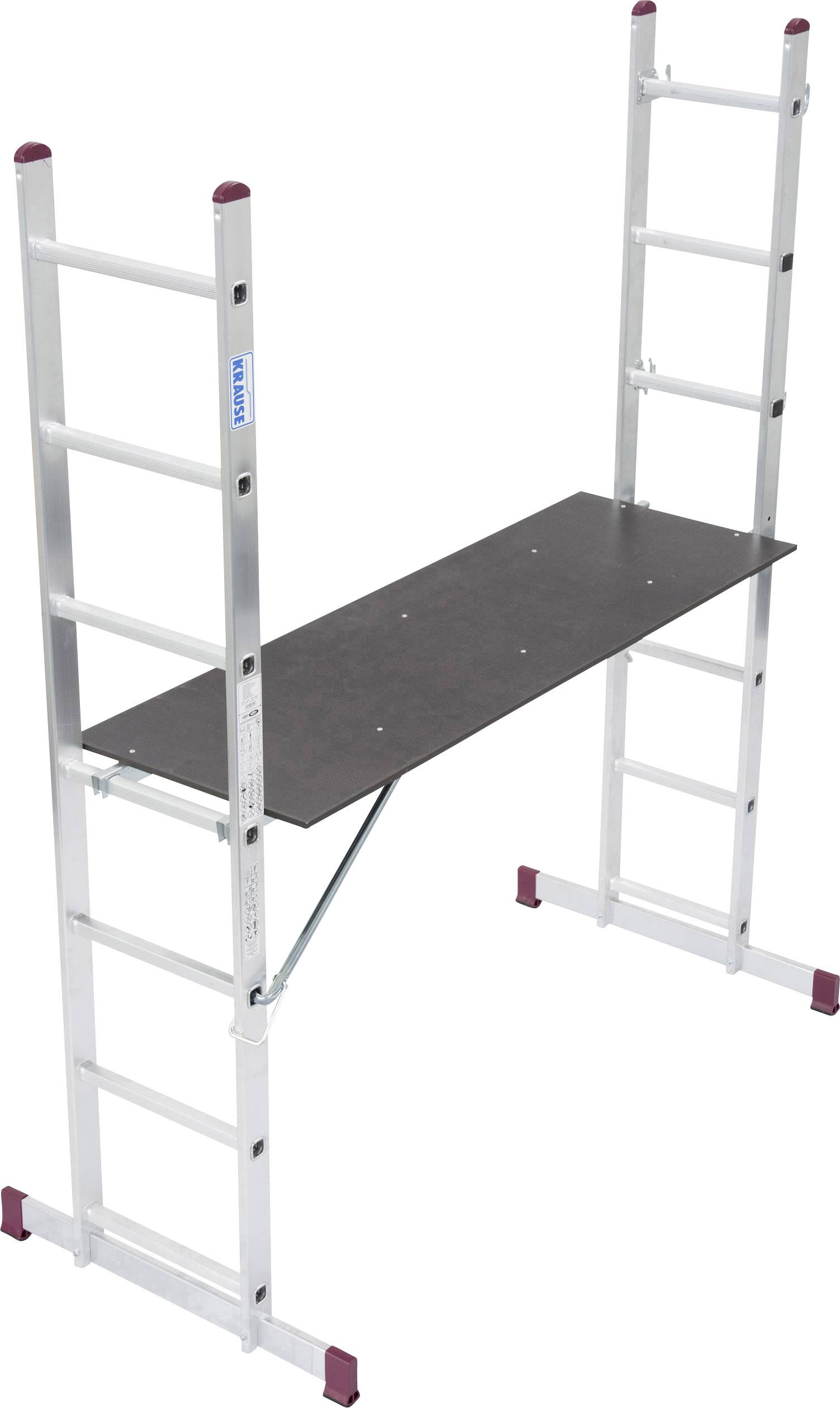 Krause 082107 Aluminium Multifunktionsleiter inkl. Traverse Arbeitshöhe (max.): 4.05m Aluminium DIN EN 131 19.6kg