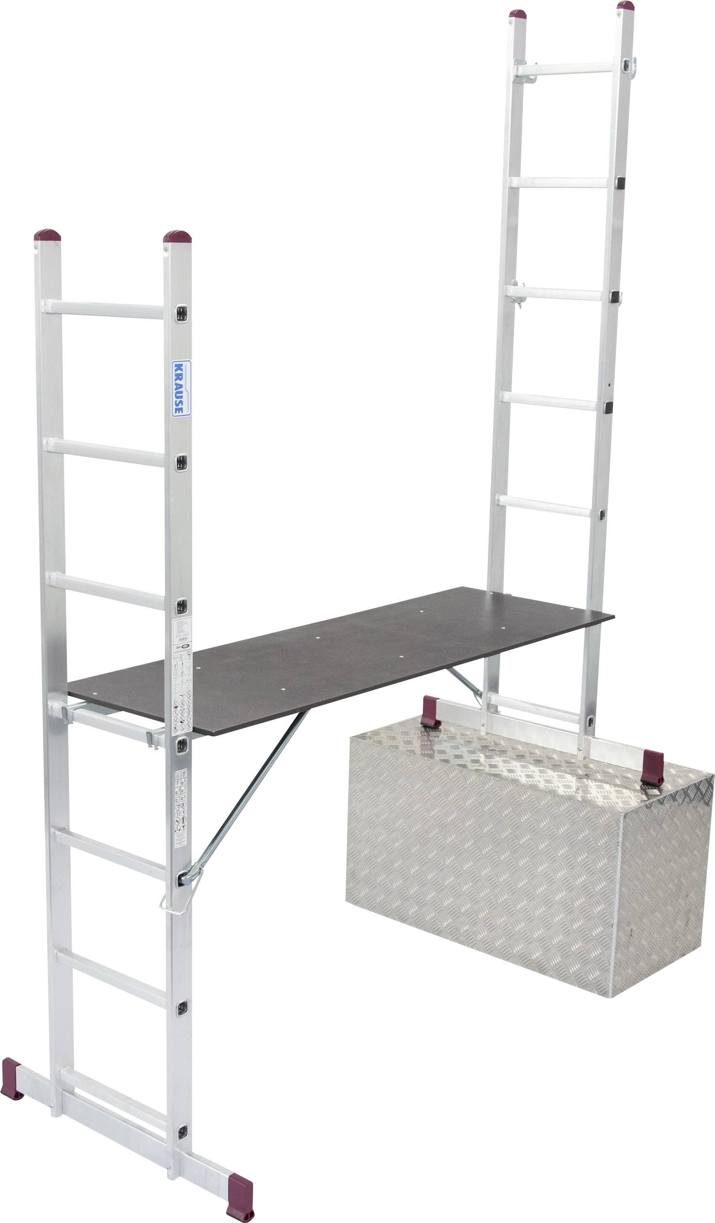 Krause 082107 Aluminium Multifunktionsleiter inkl. Traverse Arbeitshöhe (max.): 4.05m Aluminium DIN EN 131 19.6kg
