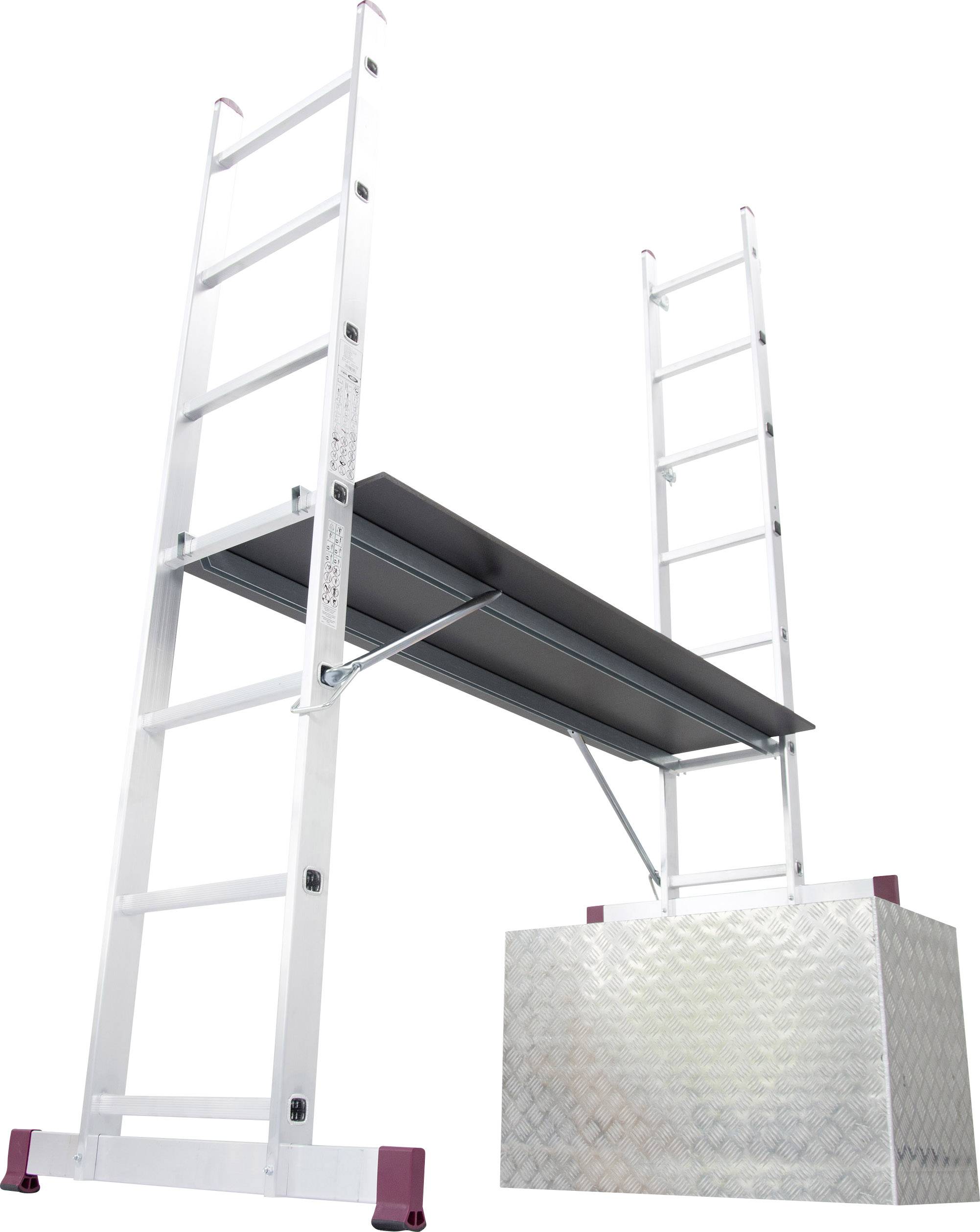 Krause 082107 Aluminium Multifunktionsleiter inkl. Traverse Arbeitshöhe (max.): 4.05m Aluminium DIN EN 131 19.6kg