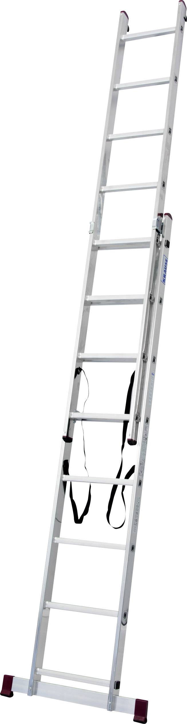 Aluminiumleiter mit rutschfesten Sprossen und stabilen Stützen, ideal für Arbeiten in großer Höhe.