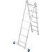 Krause 133908 Aluminium Stufen-Doppelleiter inkl. Traverse Arbeitshöhe (max.): 4.40m Aluminium 8.5kg Krause 133908 Aluminium Stufen-Doppelleiter inkl. Traverse Arbeitshöhe (max.): 4.40m Aluminium 8.5kg