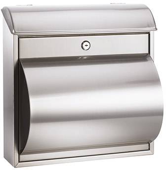 ALCO 8605 Briefkasten Edelstahl Silber Schlüsselschloss