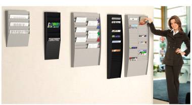 Paperflow Wand-Sortiertafel V 6F A4V1X6.02 DIN A4 grau