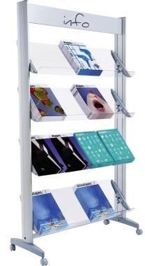 Paperflow 16.A4TT.35 Prospektständer Aluminium Anzahl der Fächer 16 1 St. (B x H x T) 940 x 1678 x 385 mm