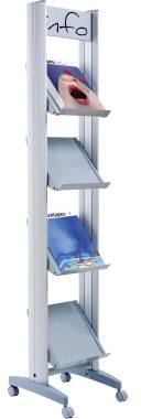 Paperflow 4.24X32TM.35 Prospektständer Aluminium DIN A4 Anzahl der Fächer 4 1 St. (B x H x T) 330 x 1678 x 385 mm