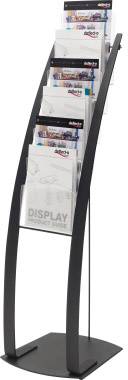 Deflecto Contemporary 693104EU Prospektständer Silber, Transparent gefrostet DIN A4 Anzahl der Fächer 6 1 St. (B x H x T) 380 x 1250 x 420 mm