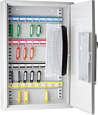 WEDO Schlüsselschrank 30cm x 45cm x 9.5cm Stahlblech Lichtgrau