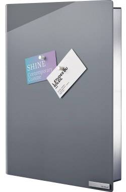 blomus Schlüsselschrank VELIO 30 x 40 x 5 cm (B x H x T) 7 Edelstahl/Glas grau
