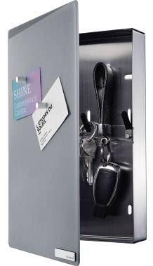 blomus Schlüsselschrank VELIO 30 x 40 x 5 cm (B x H x T) 7 Edelstahl/Glas grau