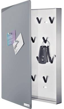 blomus Schlüsselschrank VELIO 30 x 40 x 5 cm (B x H x T) 7 Edelstahl/Glas grau