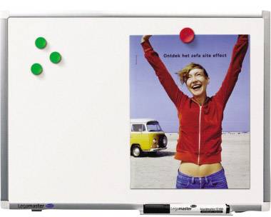 Legamaster Whiteboard PREMIUM PLUS (B x H) 60 cm x 45 cm Weiß emaillebeschichtet Querformat, Inkl. Ablageschale, Inkl. Boardmarker