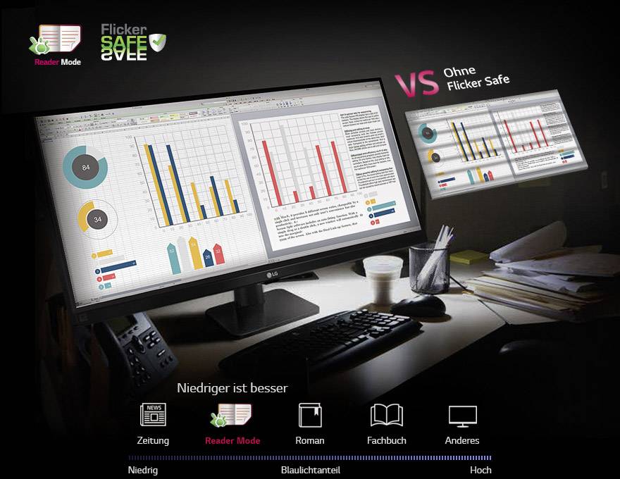 LG Electronics 34UB67-B LCD-Monitor 86.4 cm (34 Zoll) 2560 x 1080 Pixel 21:9 5 ms DisplayPort, HDMI®, DVI, Audio, stereo (3.5 mm Klinke), USB-A (US