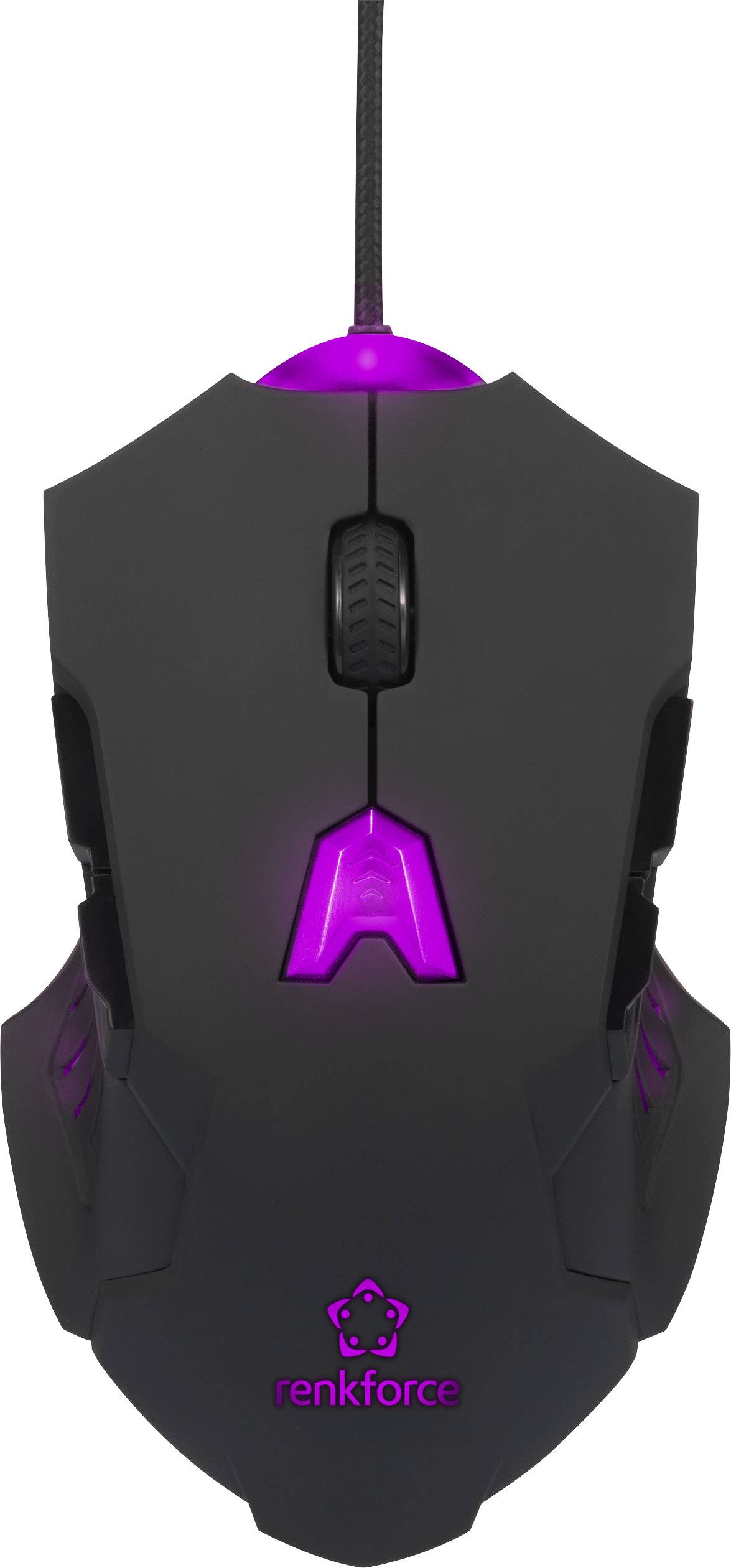 Renkforce RF-GM-PR01 USB Gaming-Maus Laser Beleuchtet, Integriertes Scrollrad, Gewichts-Tuning Schwarz