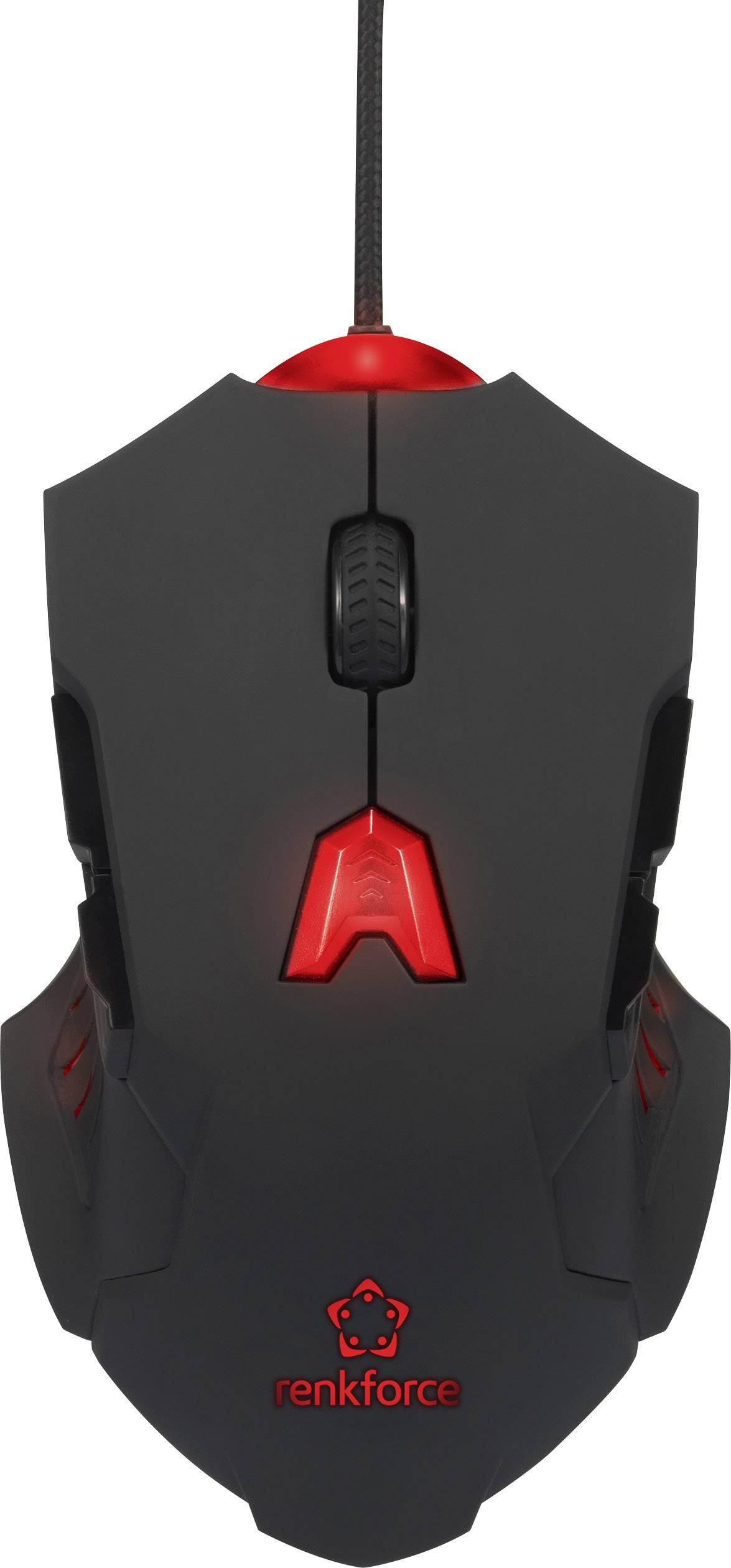 Renkforce RF-GM-PR01 USB Gaming-Maus Laser Beleuchtet, Integriertes Scrollrad, Gewichts-Tuning Schwarz