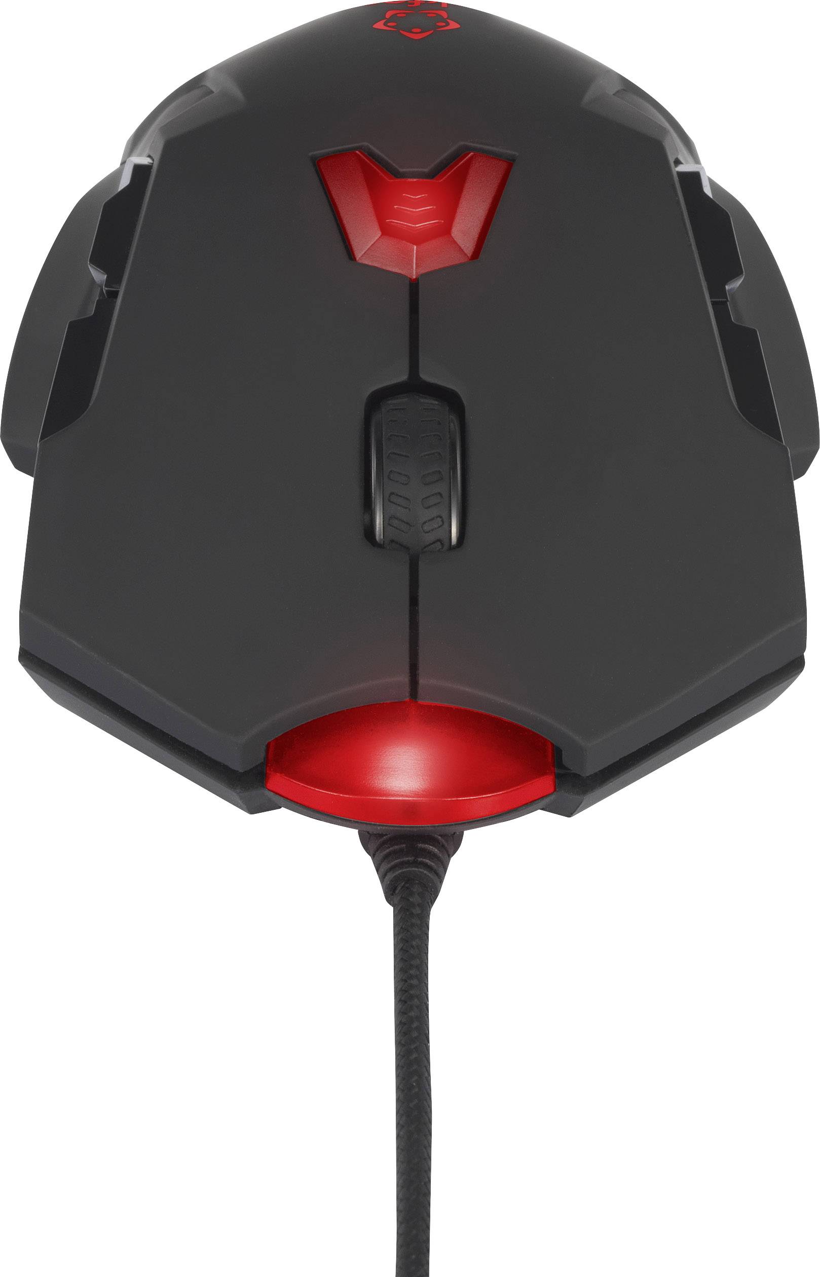 Renkforce RF-GM-PR01 USB Gaming-Maus Laser Beleuchtet, Integriertes Scrollrad, Gewichts-Tuning Schwarz