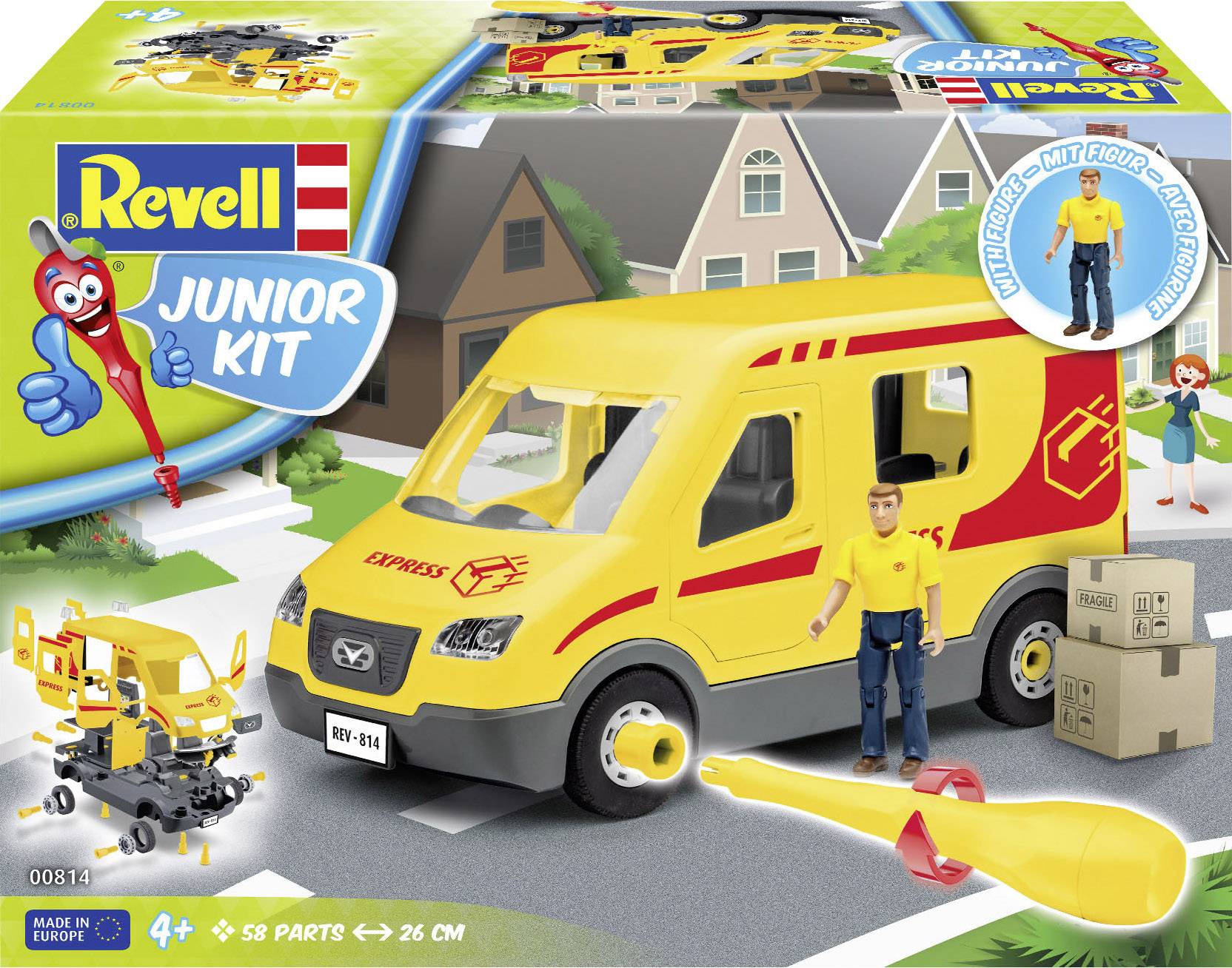 Revell 00814 Paketdienst-Fahrzeug mit Figur Automodell Bausatz 1:20