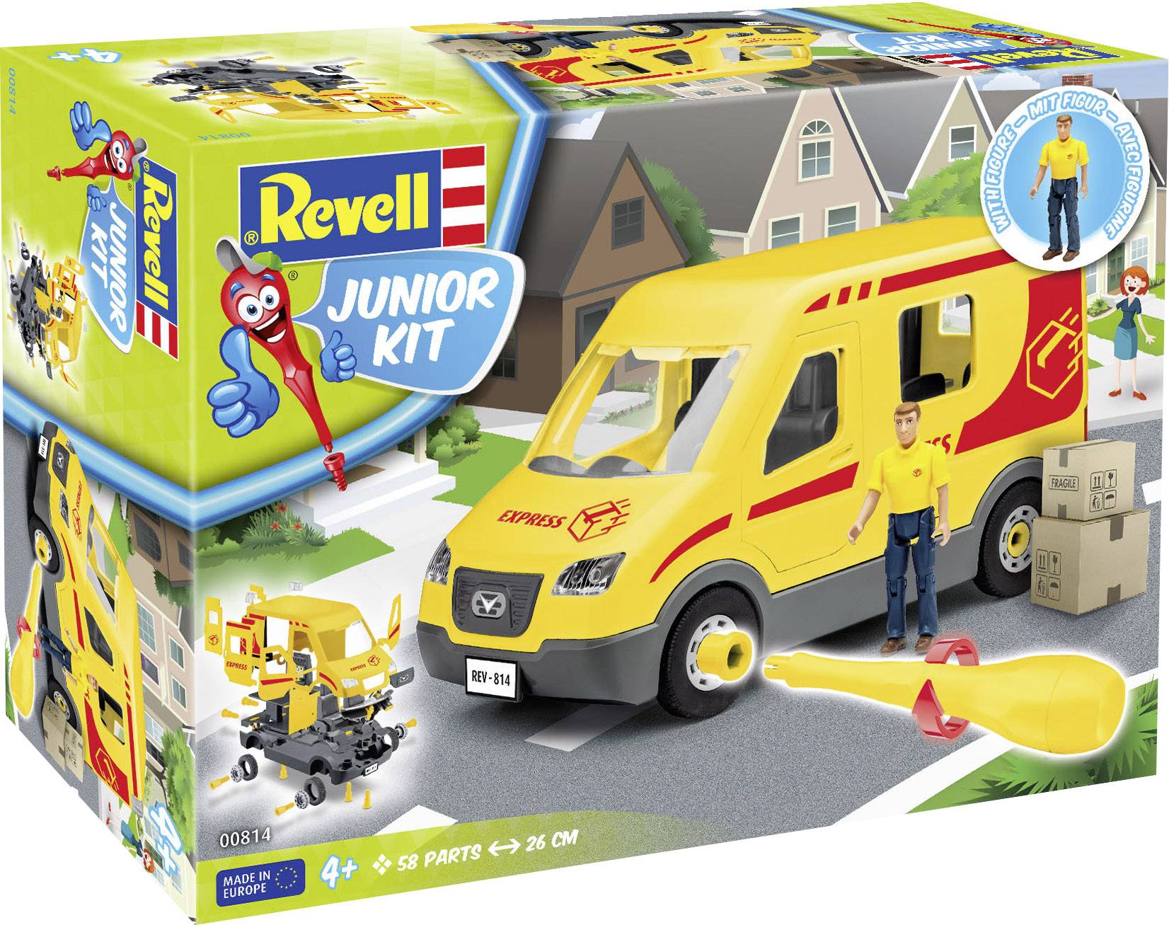 Revell 00814 Paketdienst-Fahrzeug mit Figur Automodell Bausatz 1:20