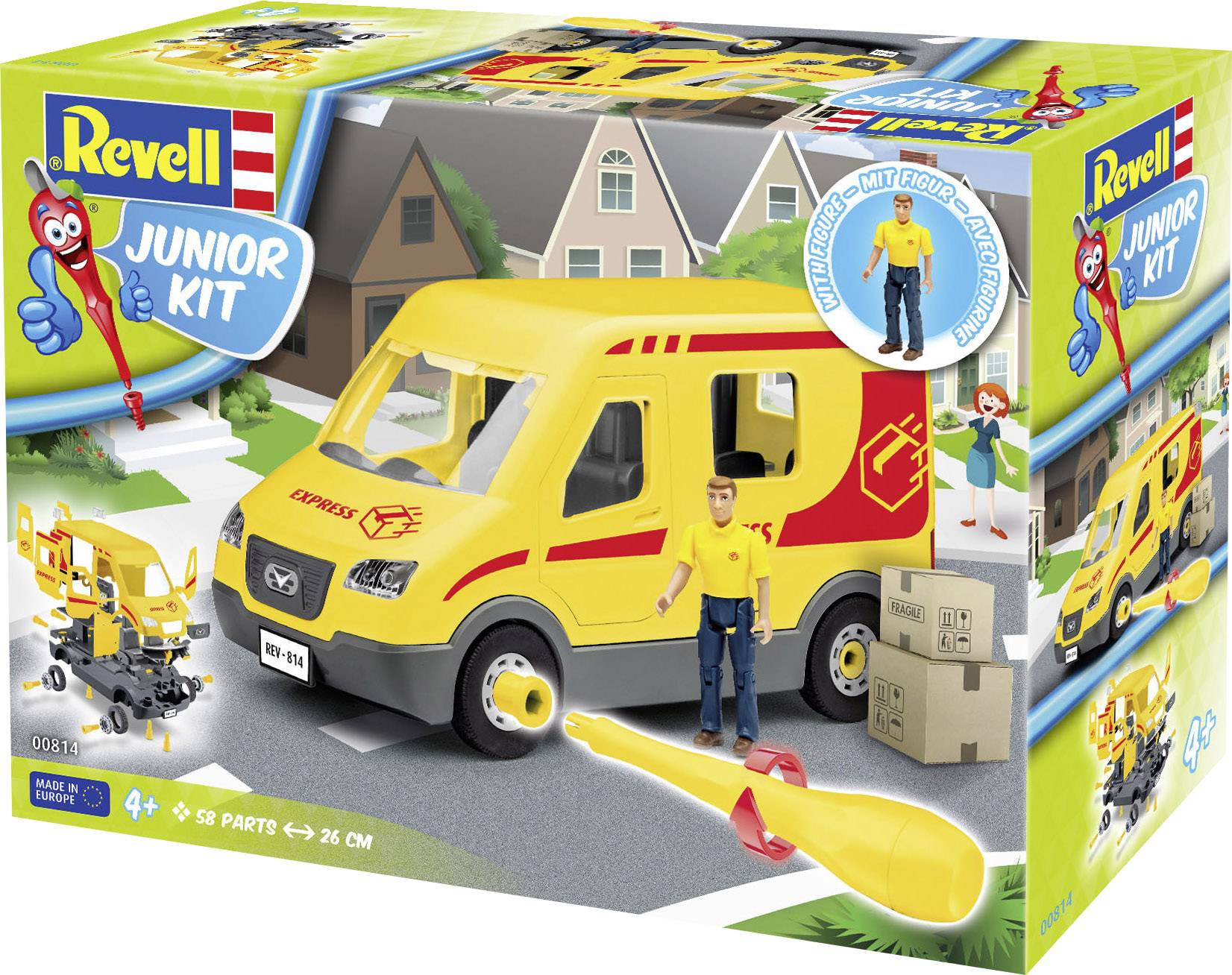 Revell 00814 Paketdienst-Fahrzeug mit Figur Automodell Bausatz 1:20