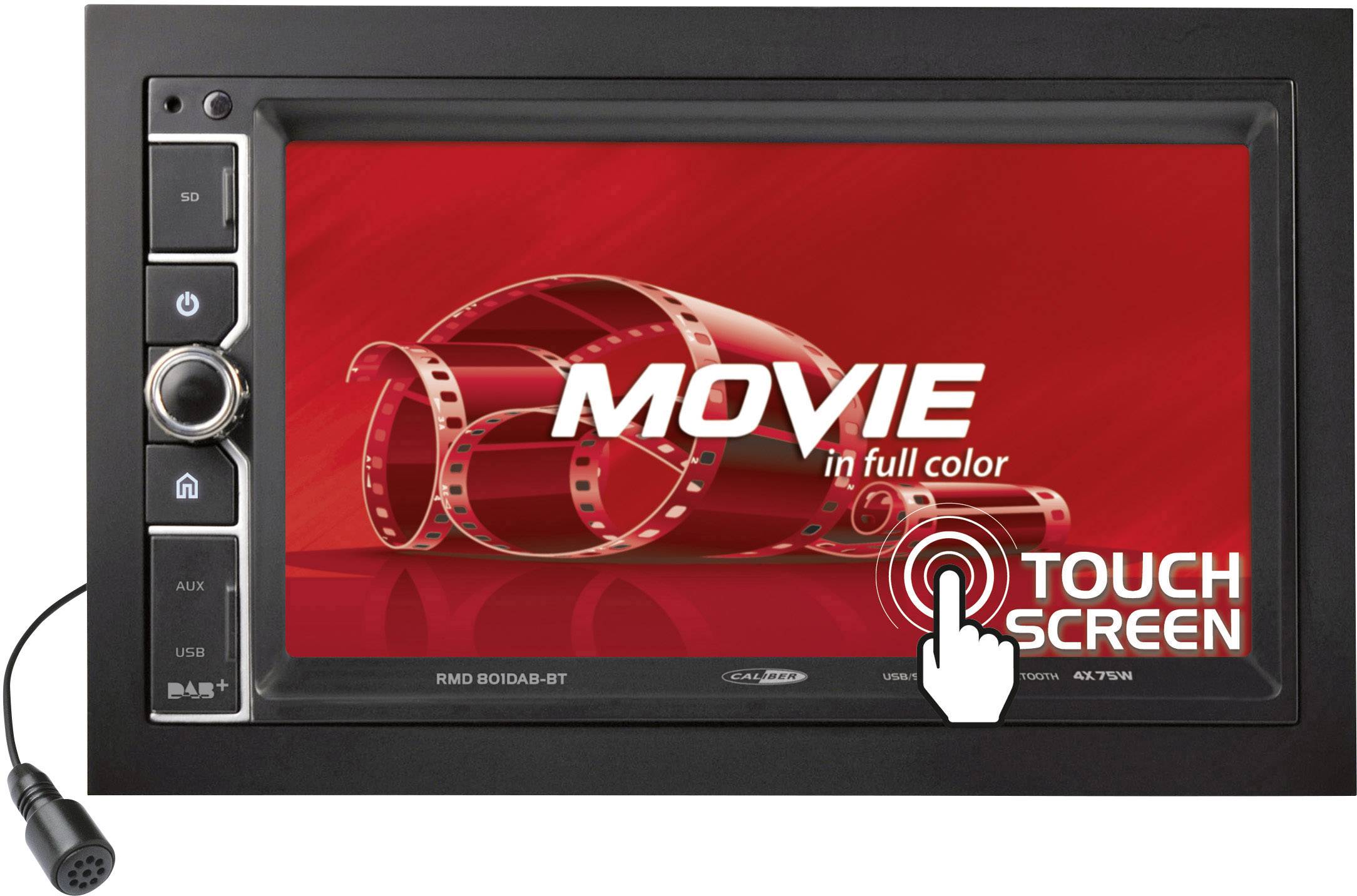 Caliber Audio Technology 801DAB-BT Doppel-DIN Moniceiver DAB+ Tuner, Anschluss für Lenkradfernbedienung, Anschluss für Rückfahrkamera, Bluetooth®-