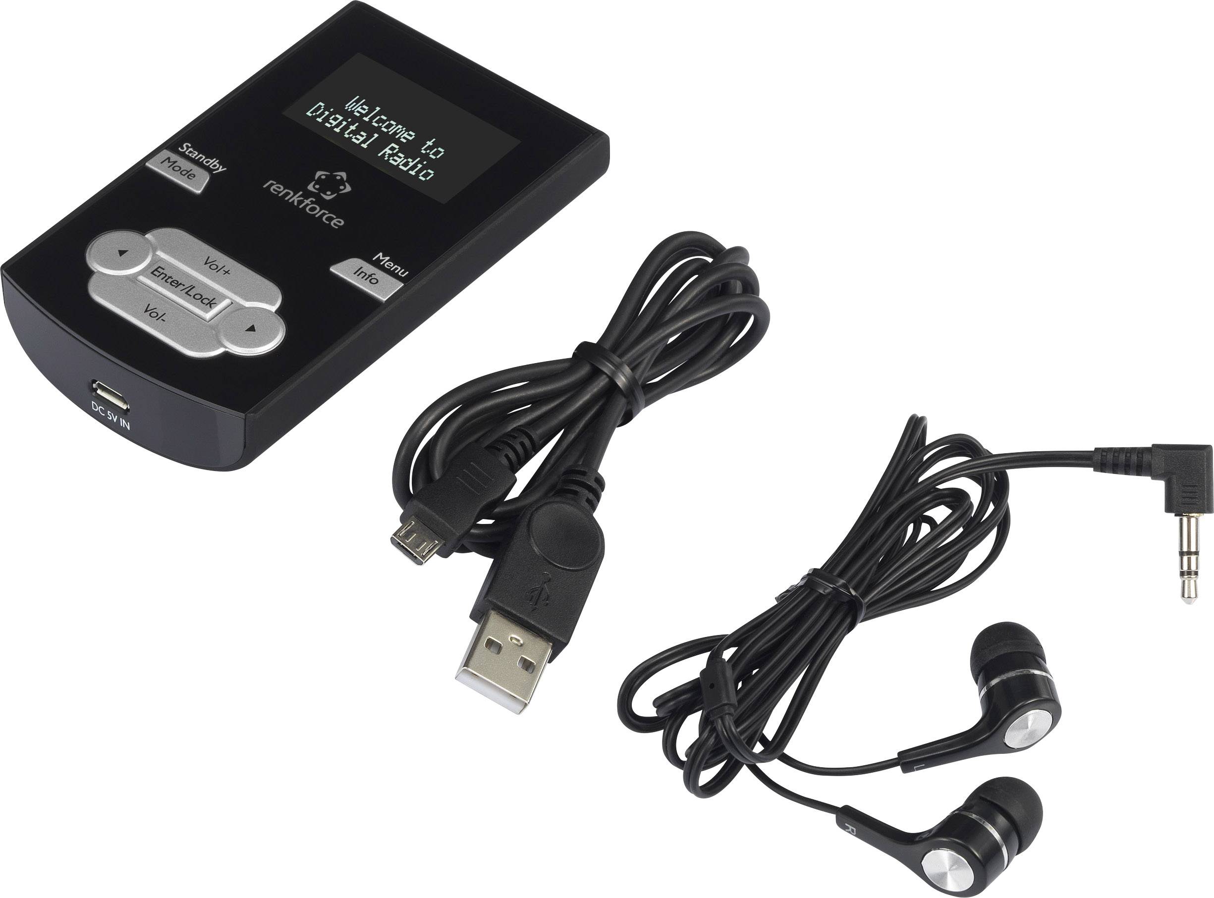 Renkforce DAB-POCKET Taschenradio DAB+, UKW wiederaufladbar Schwarz