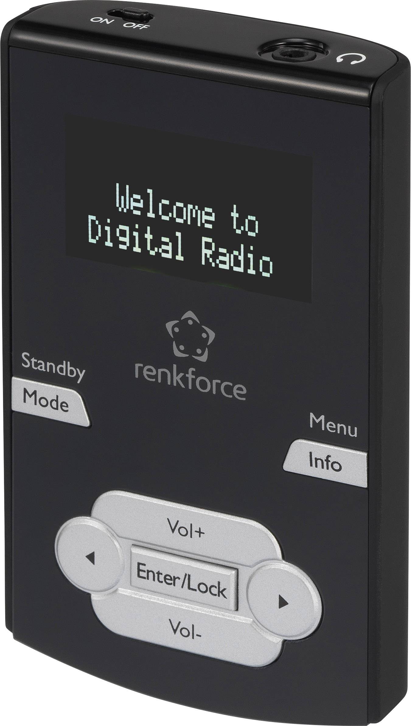 Renkforce DAB-POCKET Taschenradio DAB+, UKW wiederaufladbar Schwarz