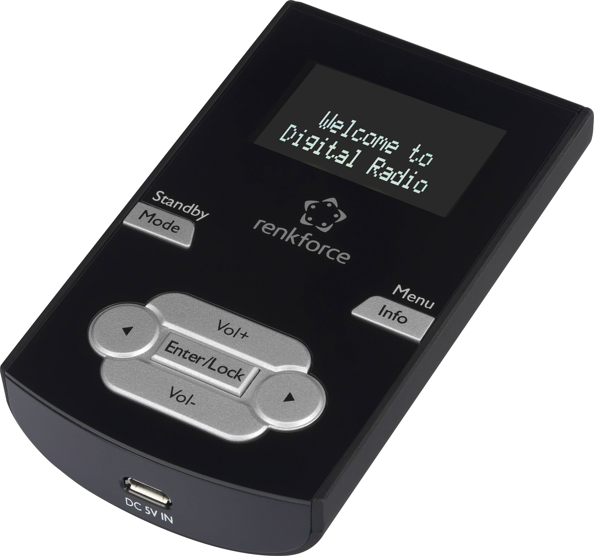 Renkforce DAB-POCKET Taschenradio DAB+, UKW wiederaufladbar Schwarz