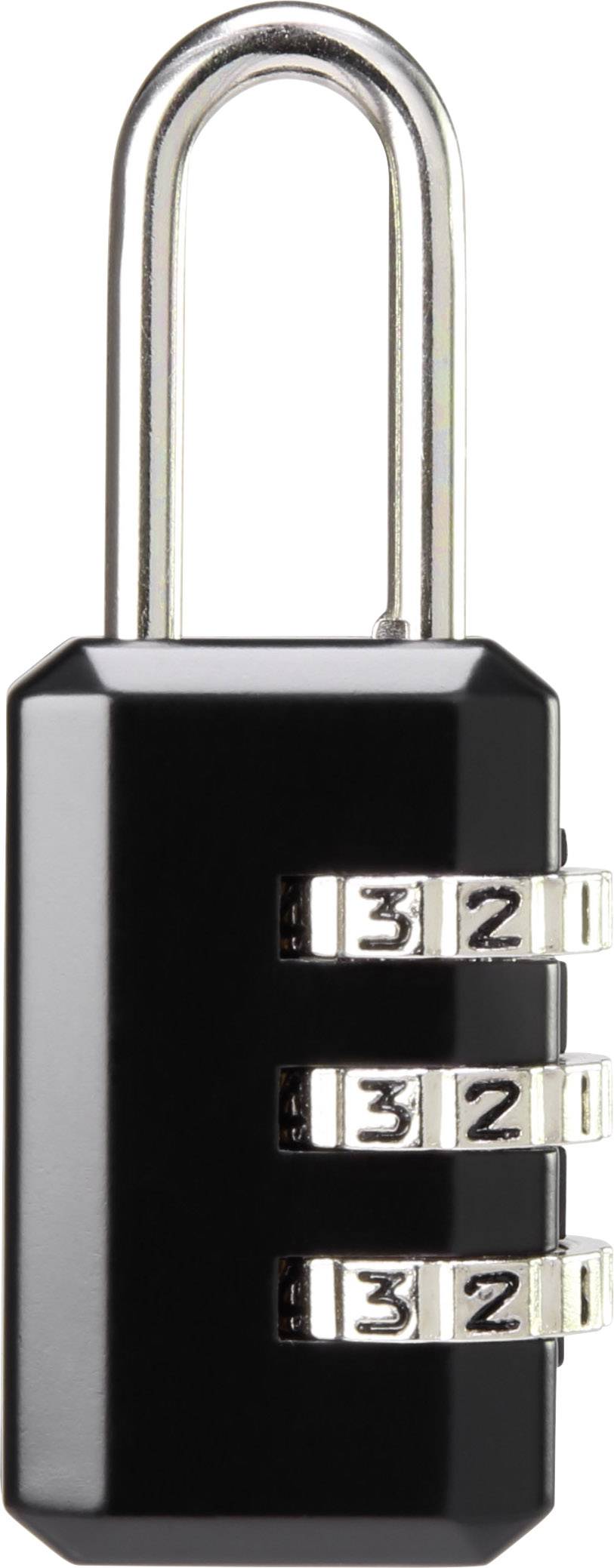 Sygonix SY-5044452 Vorhängeschloss 22mm Schwarz Zahlenschloss