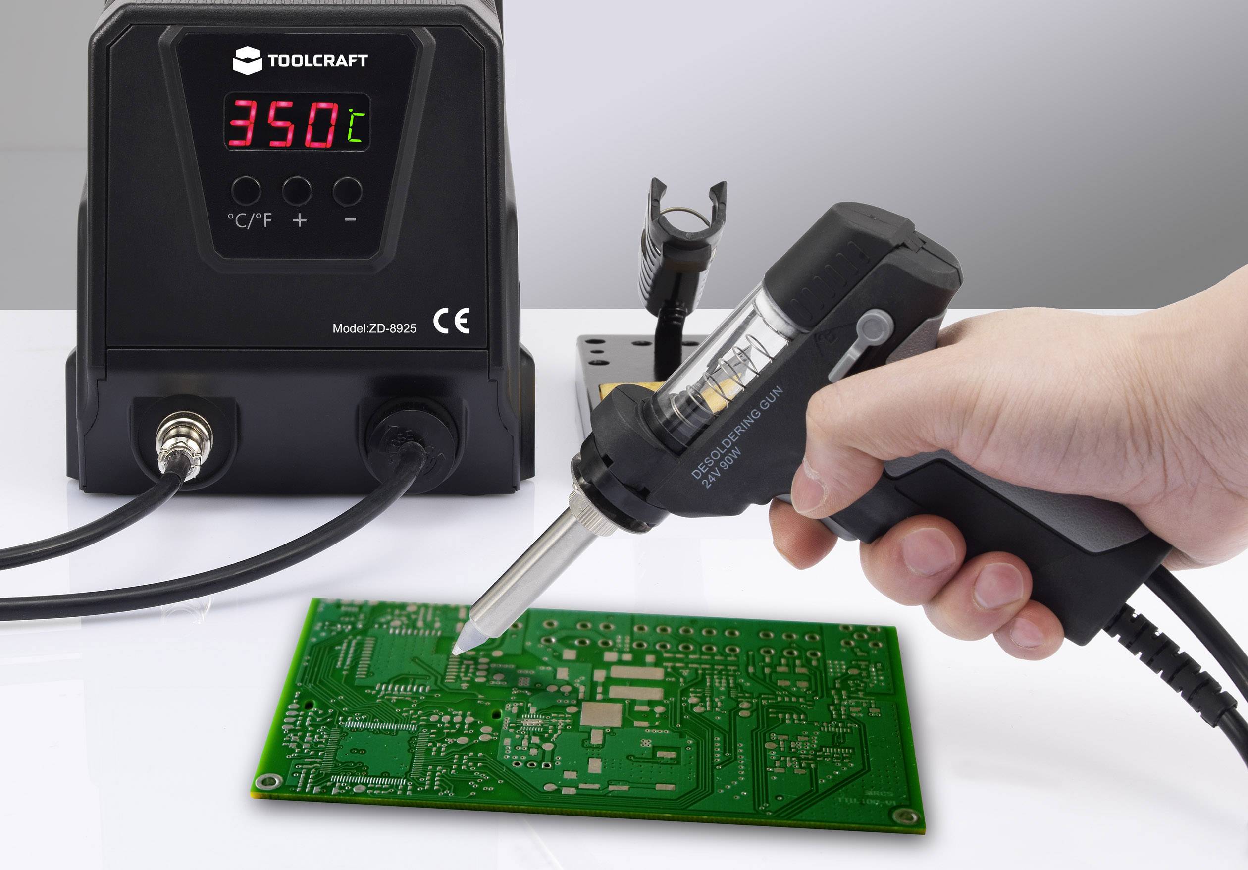 TOOLCRAFT ZD-8925 Entlötstation digital 90W 160 - 480°C inkl. Entlötsaugpumpe