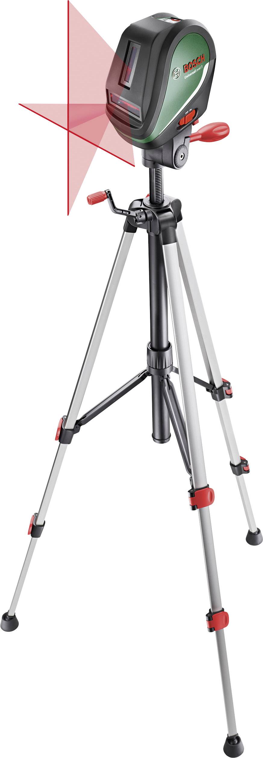 Bosch Home and Garden UniversalLevel 3 Set Kreuzlinienlaser selbstnivellierend, inkl. Stativ Reichweite (max.): 10m