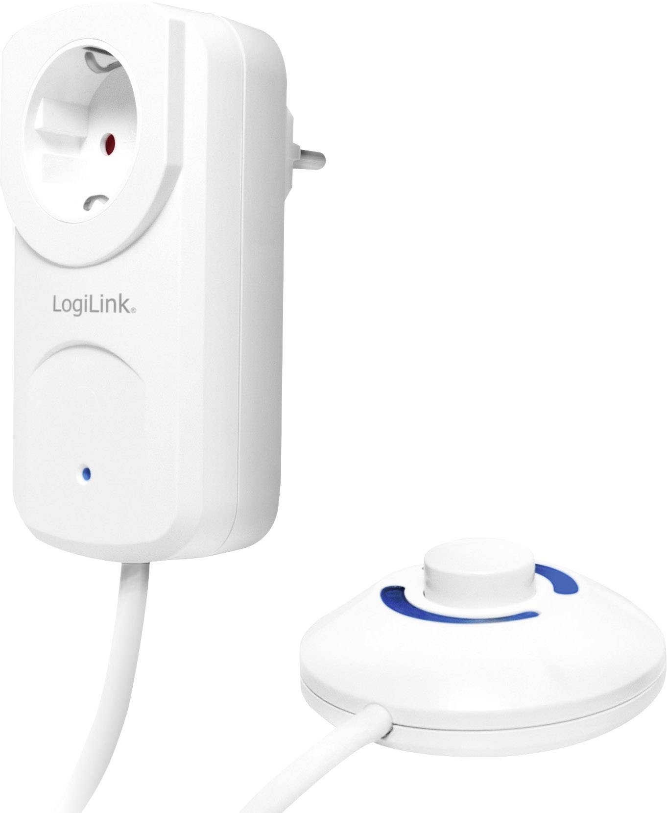 LogiLink LPS225 Schaltbare Zwischensteckdose mit abgesetztem Schalter Weiß