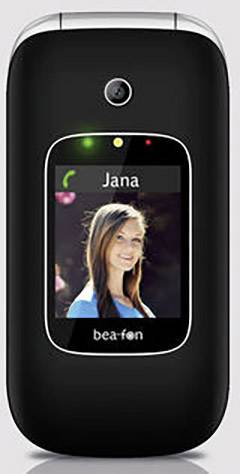 Beafon SL590 Senioren-Klapp-Handy mit Ladestation, SOS Taste Schwarz/Silber
