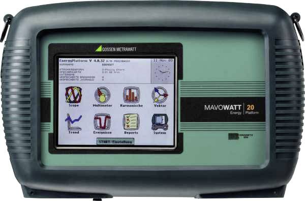 Gossen Metrawatt MAVOWATT 20 TR2510B Paket Netz-Analysegerät mit Loggerfunktion, inkl. Stromzangen