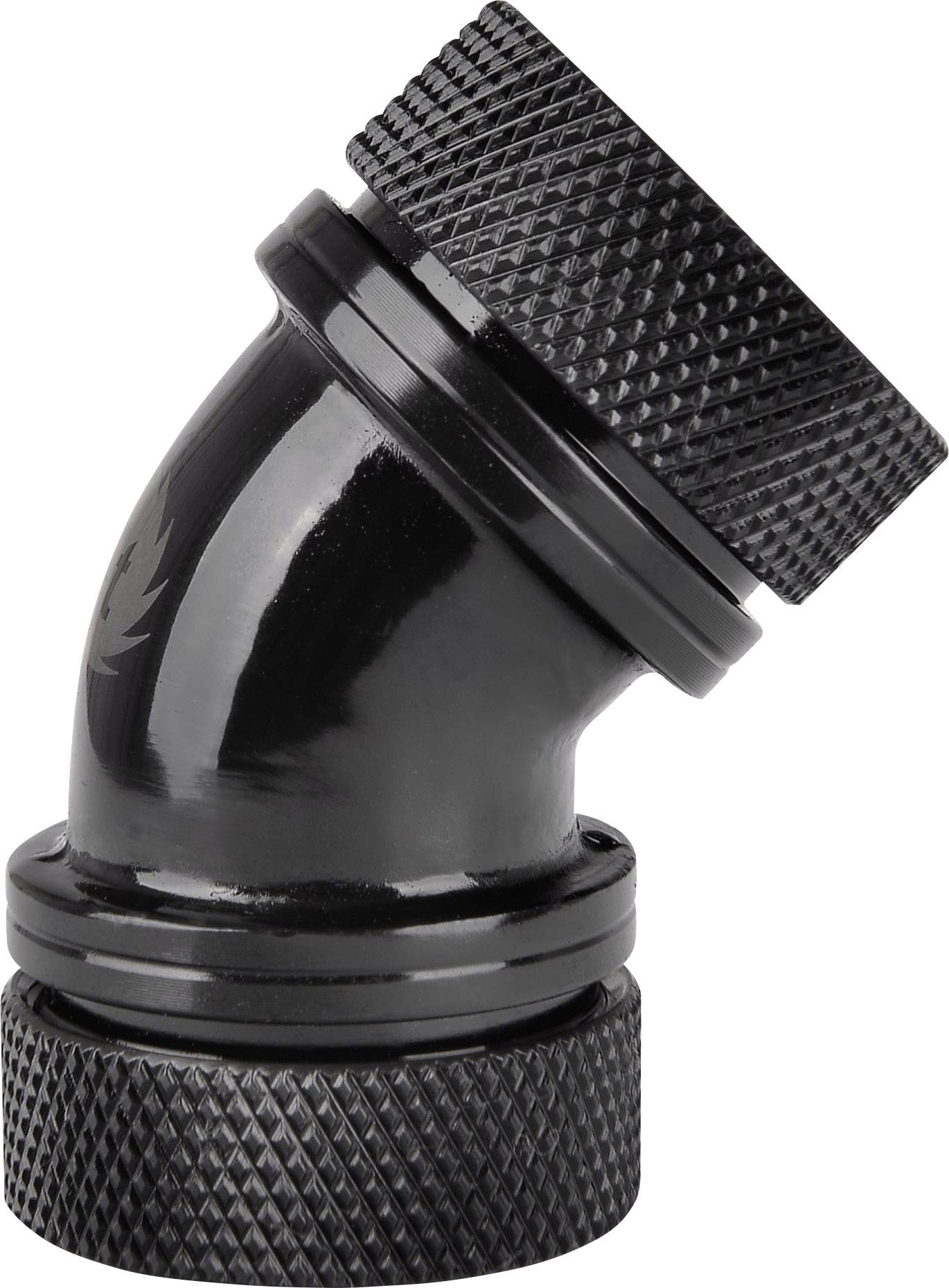 Thermaltake Pacific G1/4 PETG Tube 45-Degree Dual Compression 16mm OD – Black Wasserkühlung-Winkelverbinder
