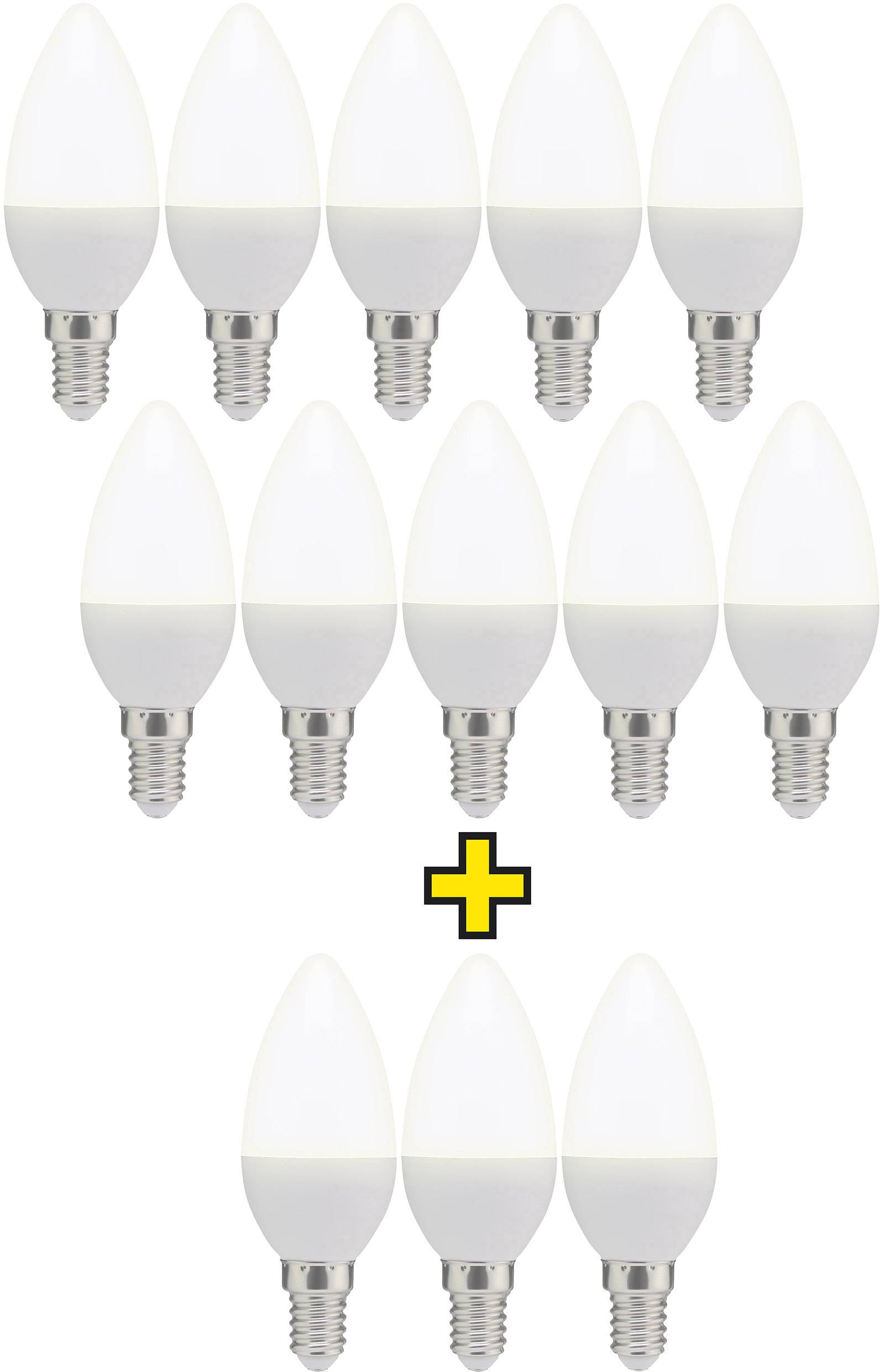 Basetech LED EEK A+ (A++ - E) E14 Kerzenform 3.5 W = 25 W Warmweiß (Ø x L) 37 mm x 100 mm 13 St.