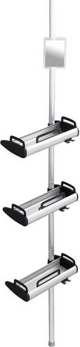 Wenko 22828100 Duschregal Aluminium, Kunststoff Silber, Schwarz ausziehbar, rostfrei, 3 Ablagekörbe