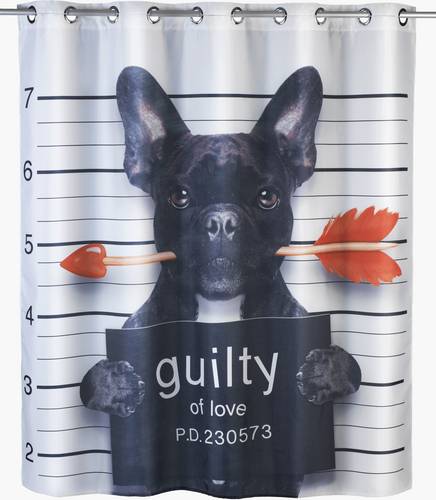 Wenko 22479100 Guilty Dog Flex Anti-Schimmel Duschvorhang Polyester Mehrfarbig waschbar (B x H) 180m