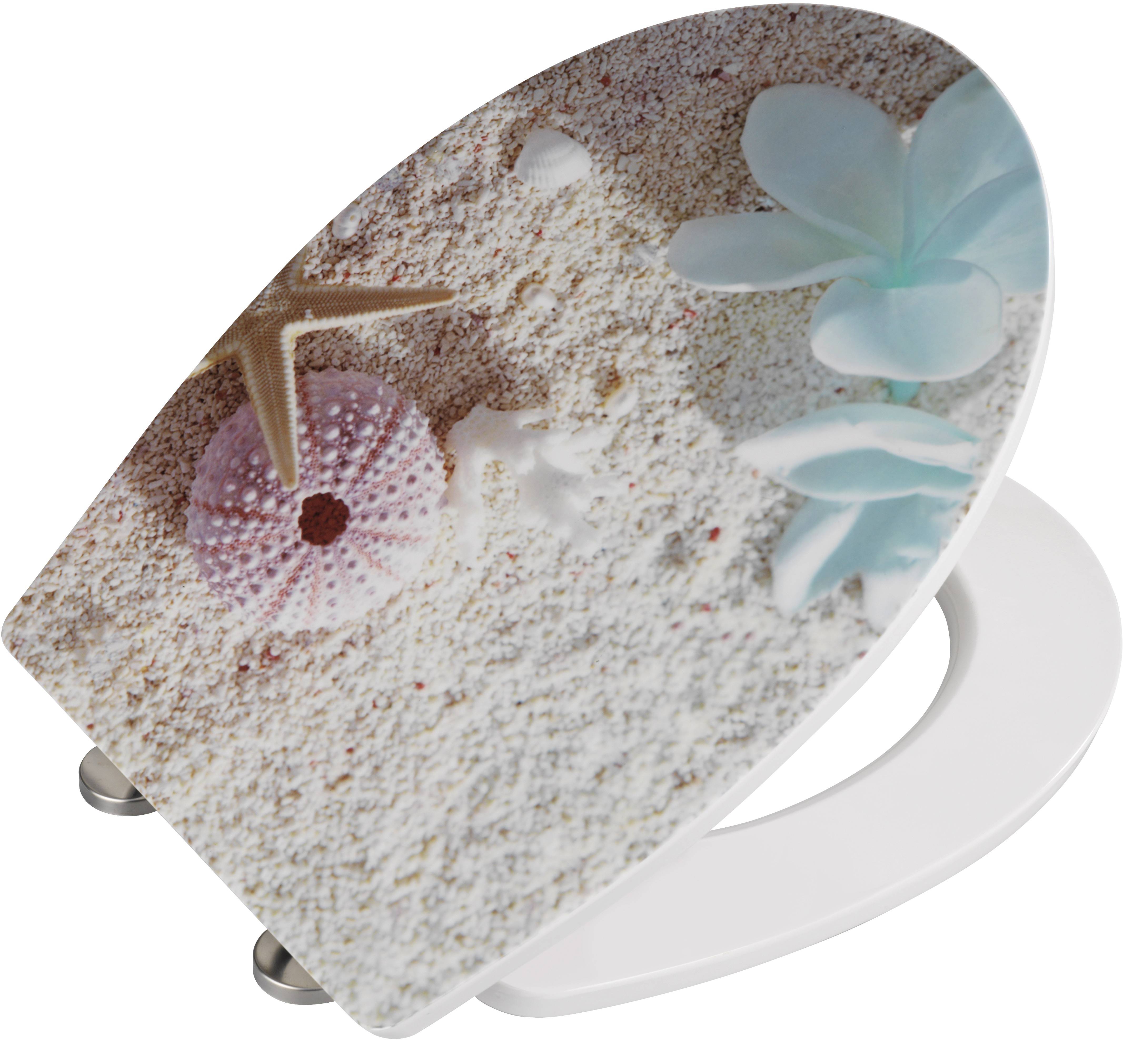 Wenko 22411100 Premium Bora Bora WC-Sitz Befestigungsclip Duroplast mit Absenkautomatik, rostfrei