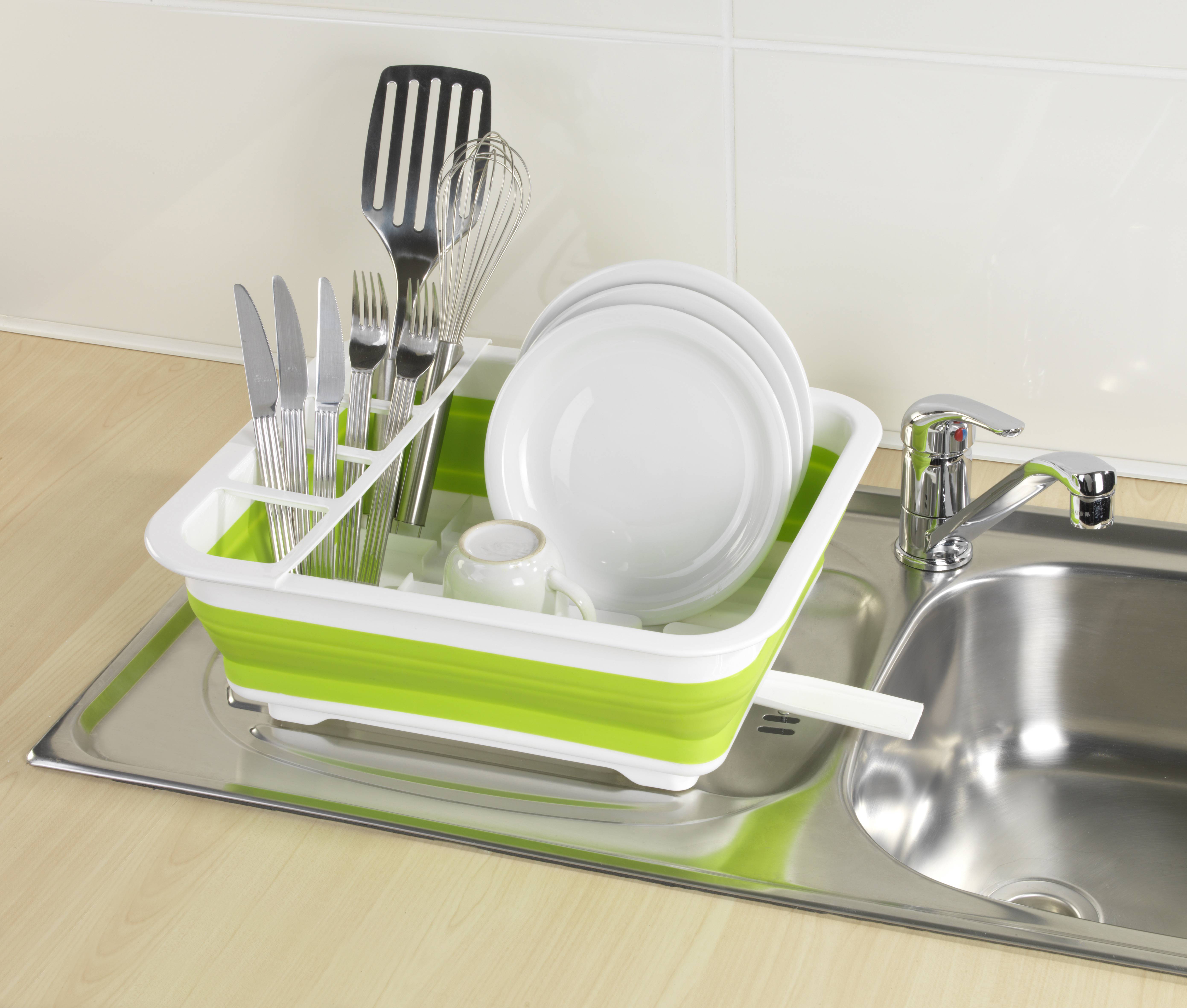 Wenko Geschirrabtropfer faltbar Grün/Weiß 54770100