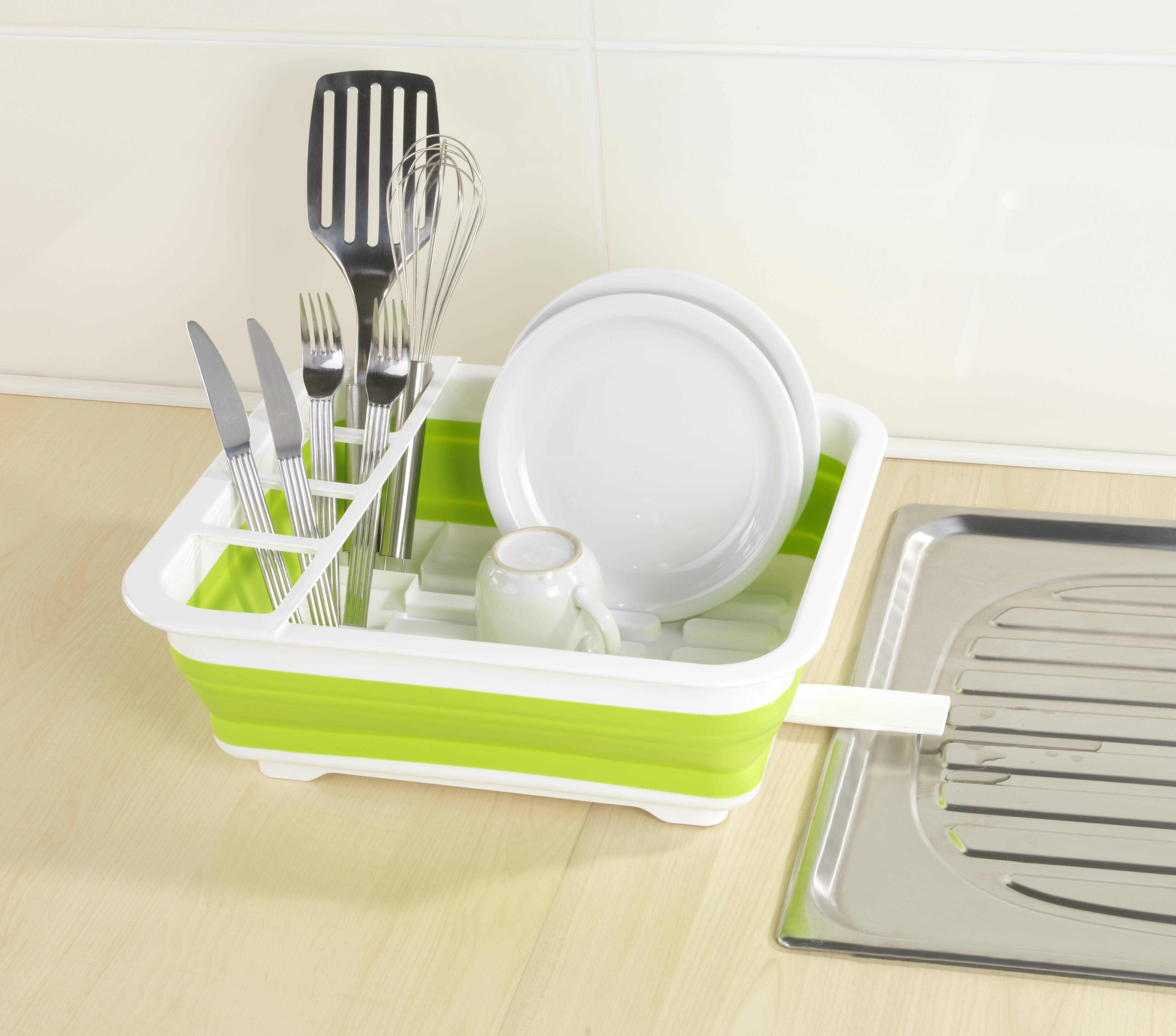 Wenko Geschirrabtropfer faltbar Grün/Weiß 54770100