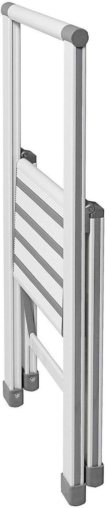 Wenko Alu-Design Klapptrittleiter 1-stufig Weiß, Haushaltsleiter 601014100