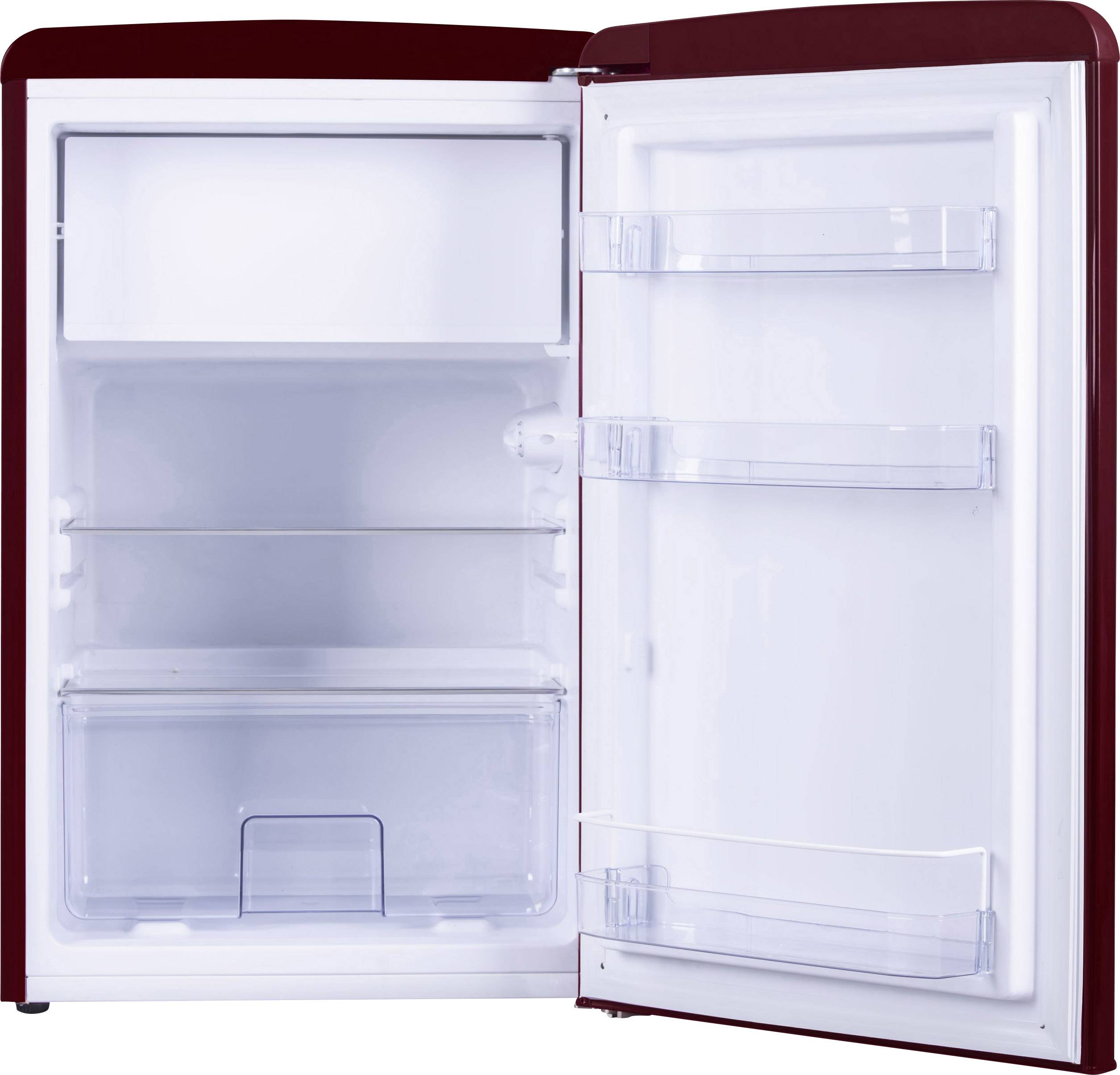Amica KS 15611 R Retro Kühlschrank EEK: E (A - G) 106l Standgerät Weinrot