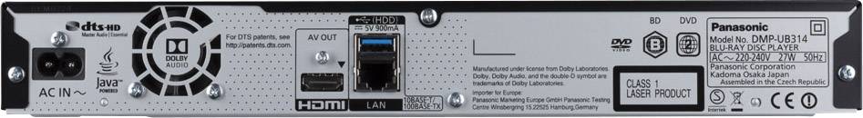 Panasonic DMP-UB314 Ultra HD Blu-ray Player