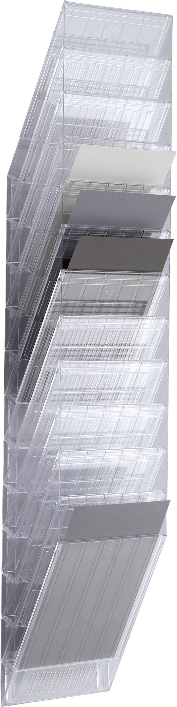 Durable FLEXXIBOXX 12 A4 1709763400 Prospekthalter Transparent DIN A4hoch Anzahl der Fächer 12 1 Set (B x H x T) 242 x 1115